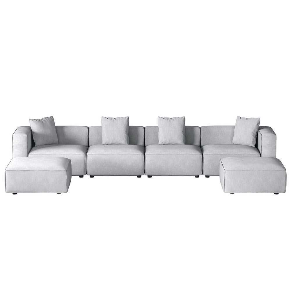 Artiss Modular Sofa Chaise Set 6-Seater Grey-Furniture > Living Room-PEROZ Accessories