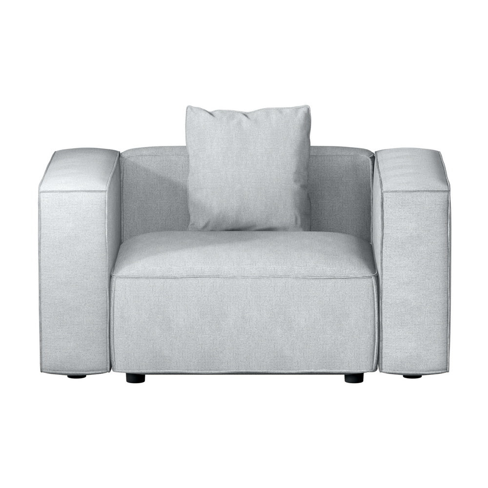 Artiss Modular Sofa Chaise Set 1-Seater Grey-Furniture > Living Room-PEROZ Accessories