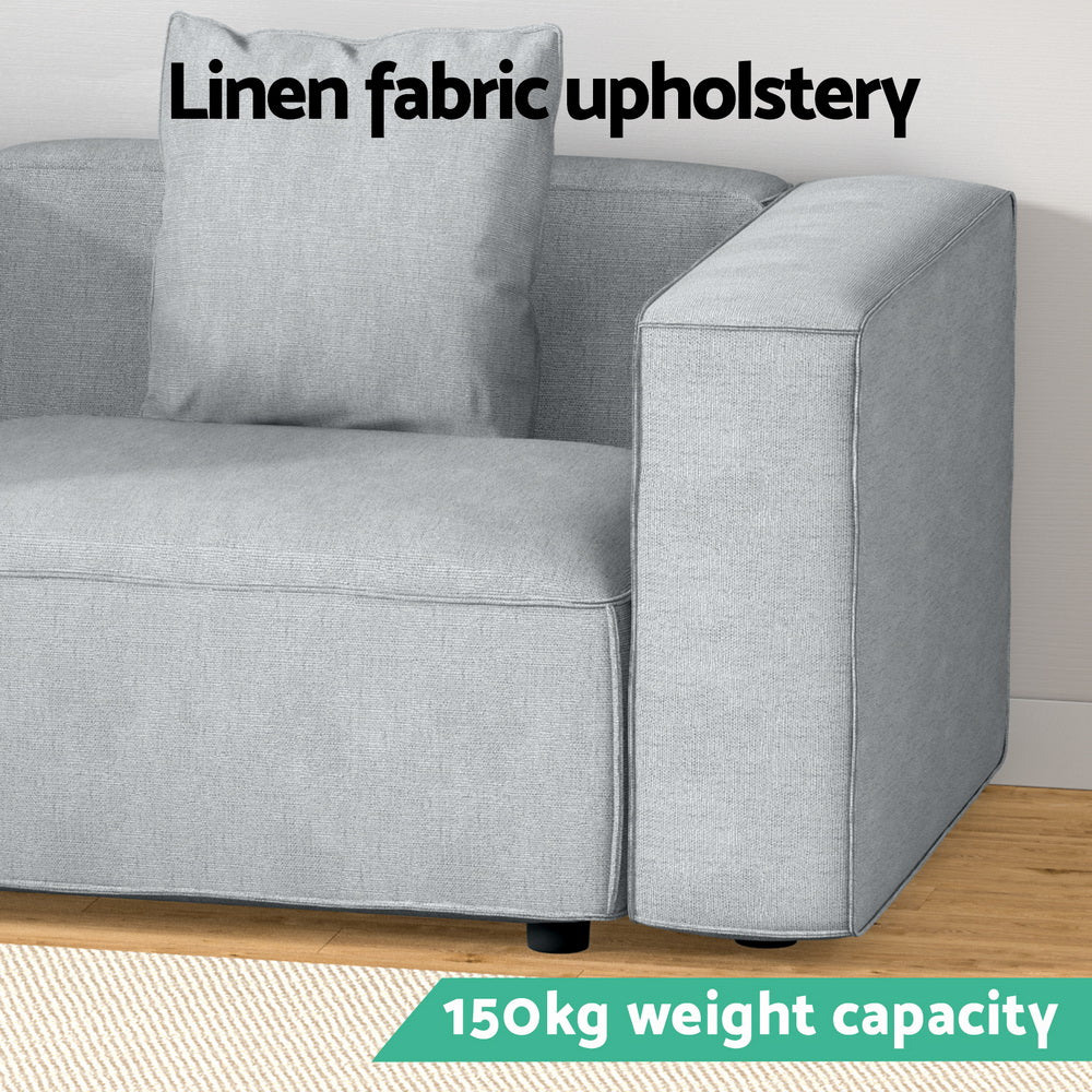 Artiss Modular Sofa Chaise Set 1-Seater Grey-Furniture > Living Room-PEROZ Accessories