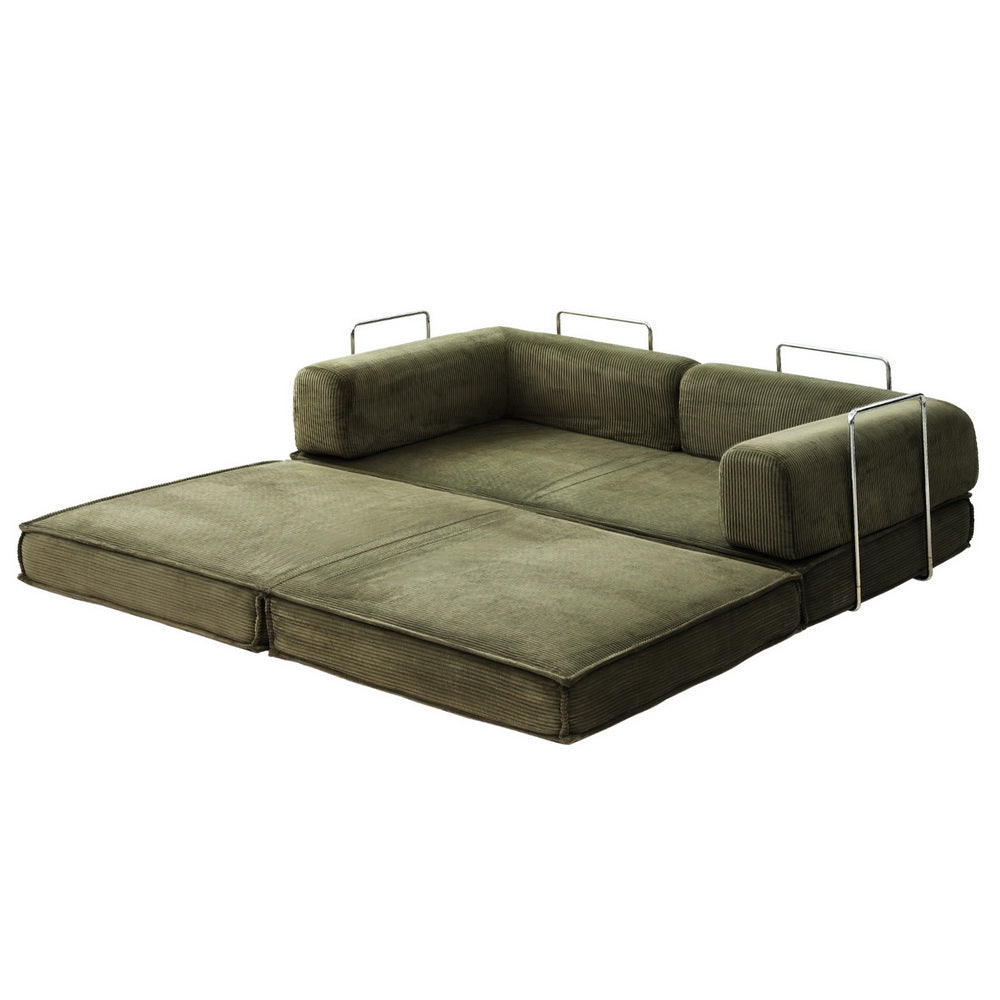 Artiss Convertible Folding Sofa Bed Green-Furniture > Sofas > Sofas & Sofa Beds-PEROZ Accessories