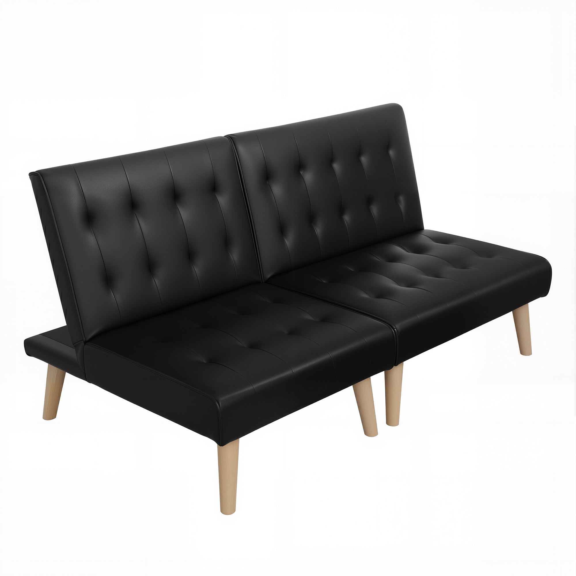 Artiss Sofa Bed Couch 2 Seater Lounge Fabric Black-Furniture > Sofas > Sofas & Sofa Beds-PEROZ Accessories
