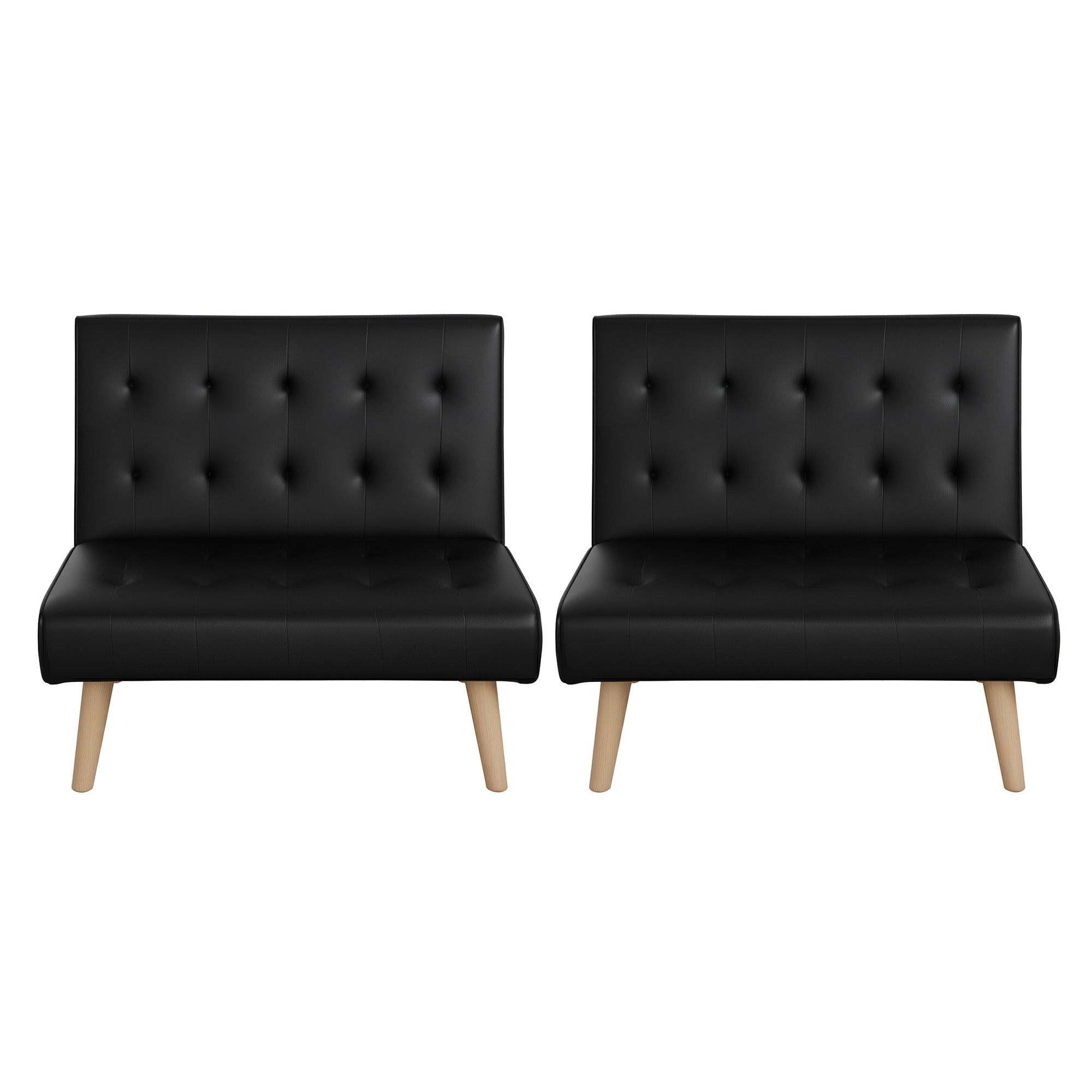 Artiss Sofa Bed Couch 2 Seater Lounge Fabric Black-Furniture > Sofas > Sofas & Sofa Beds-PEROZ Accessories