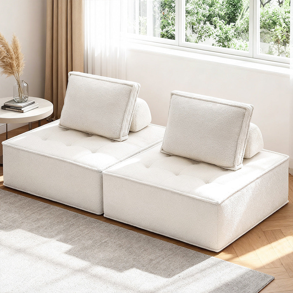 Artiss 2 Floor Sofa Lounge Chair with Pillow-Furniture > Sofas > Sofas & Sofa Beds-PEROZ Accessories