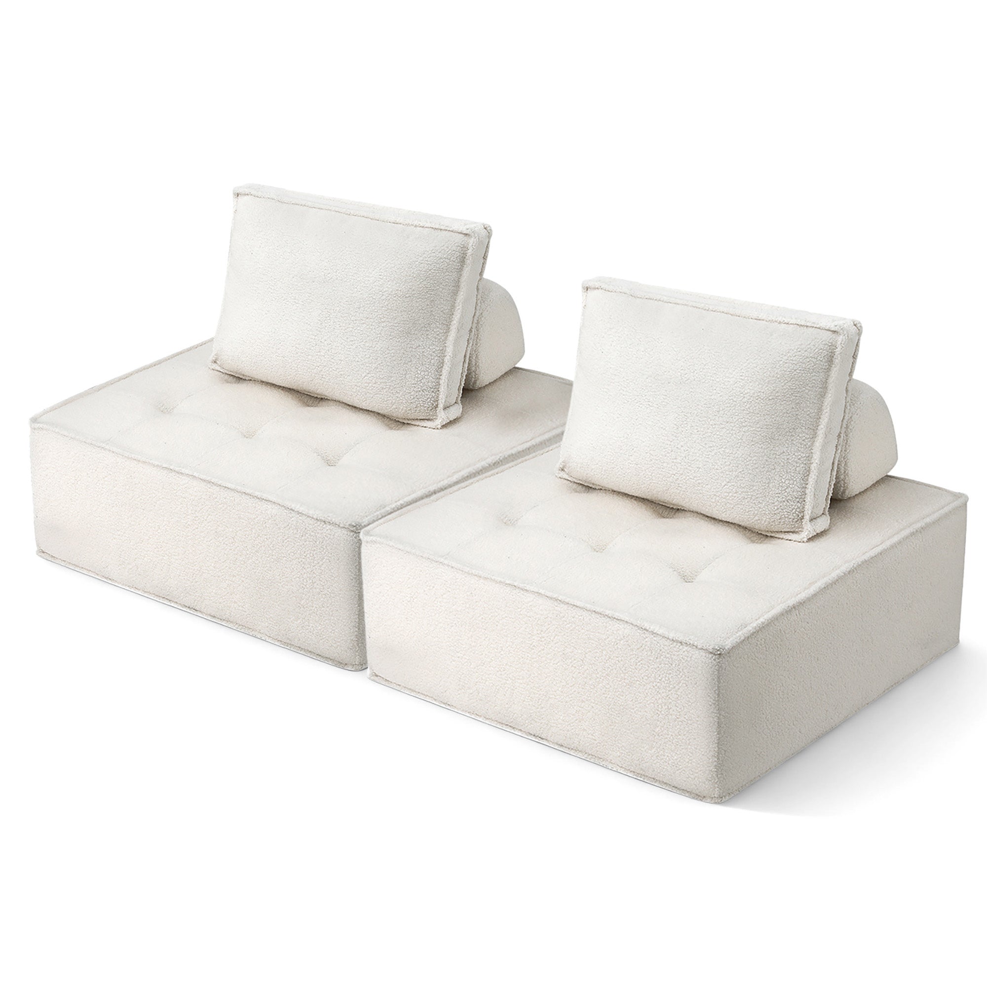 Artiss 2 Floor Sofa Lounge Chair with Pillow-Furniture > Sofas > Sofas & Sofa Beds-PEROZ Accessories
