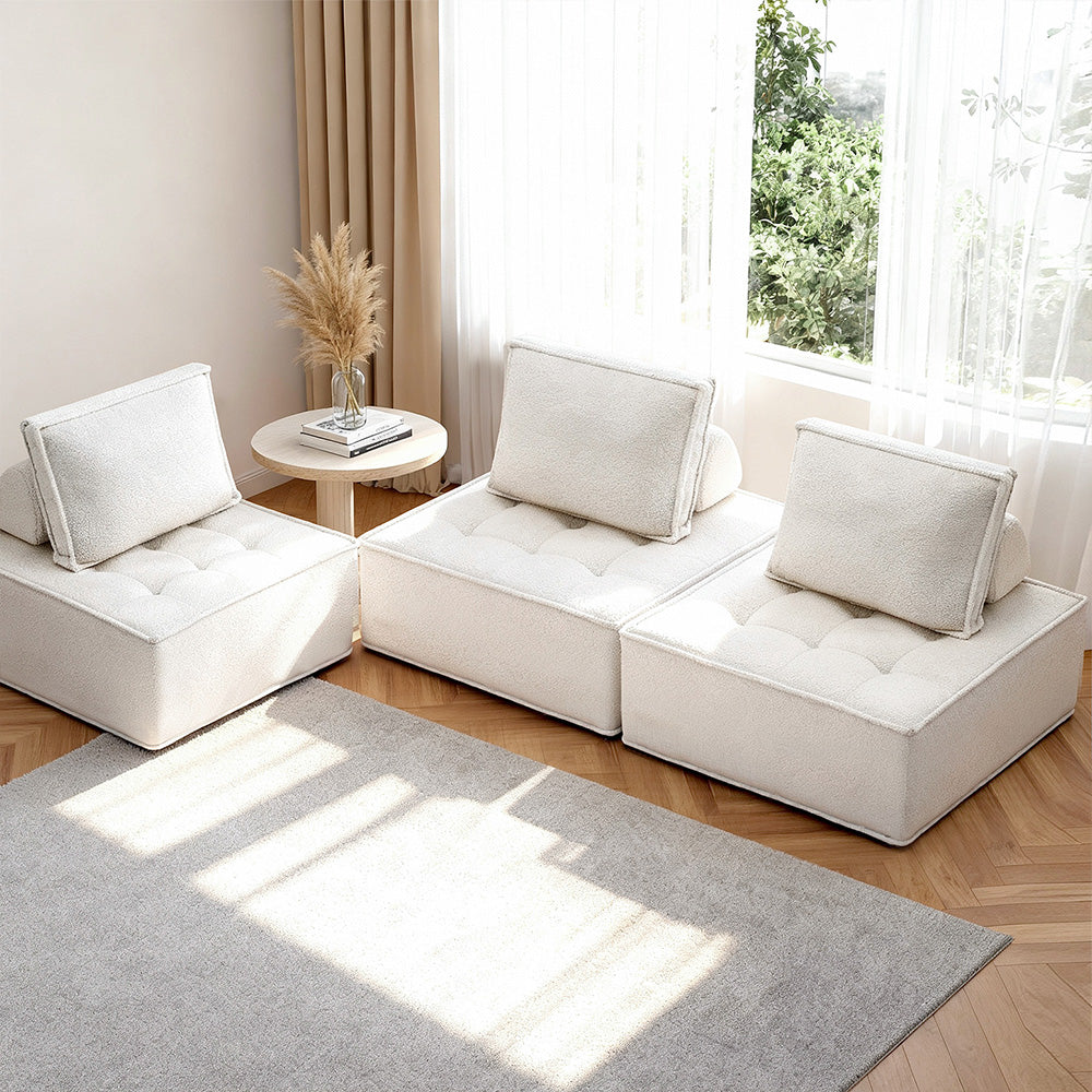 Artiss 3 Floor Sofa Lounge Chair with Pillow-Furniture > Sofas > Sofas & Sofa Beds-PEROZ Accessories
