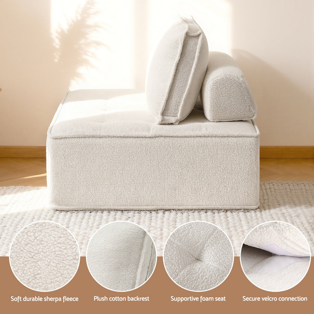 Artiss 3 Floor Sofa Lounge Chair with Pillow-Furniture > Sofas > Sofas & Sofa Beds-PEROZ Accessories