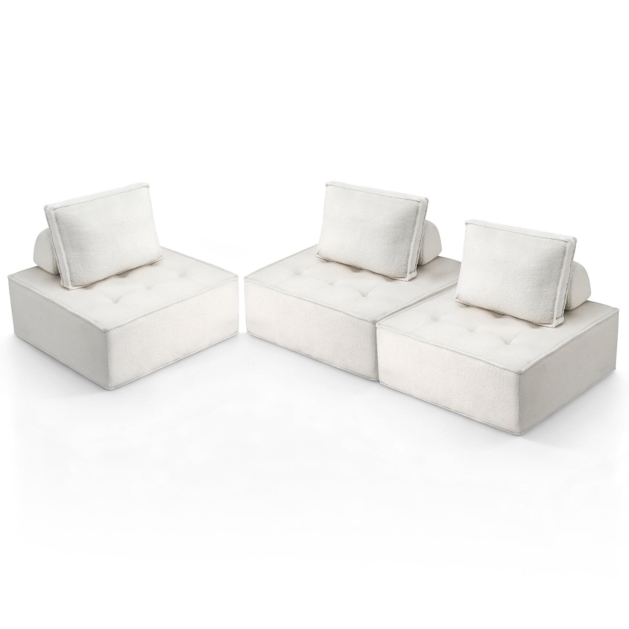 Artiss 3 Floor Sofa Lounge Chair with Pillow-Furniture > Sofas > Sofas & Sofa Beds-PEROZ Accessories