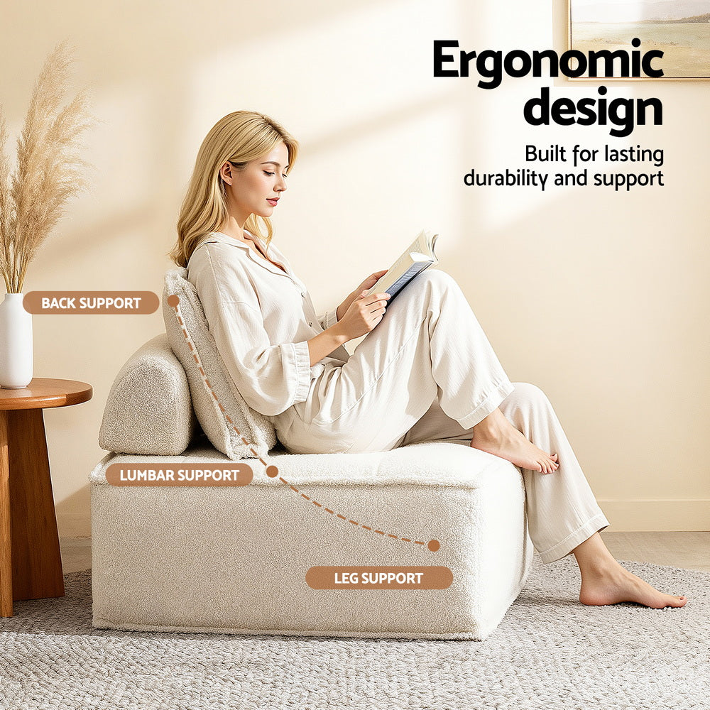 Artiss Floor Sofa Lounge Chair 4 Seater with Pillow-Furniture > Sofas > Sofas & Sofa Beds-PEROZ Accessories