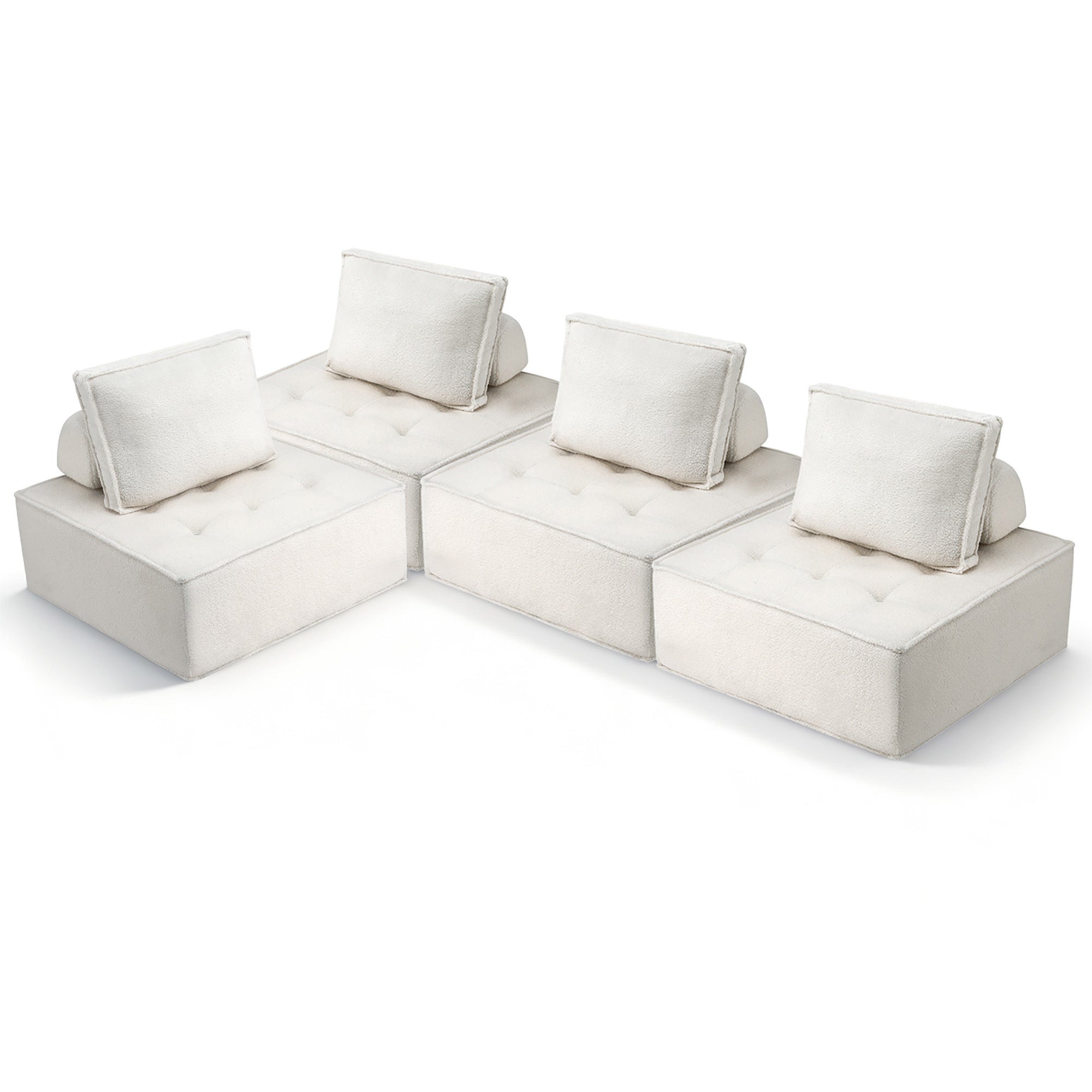Artiss Floor Sofa Lounge Chair 4 Seater with Pillow-Furniture > Sofas > Sofas & Sofa Beds-PEROZ Accessories