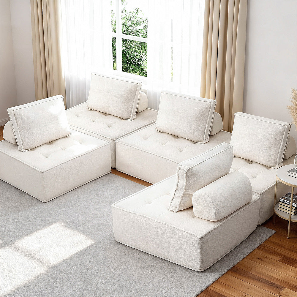 Artiss Floor Sofa Lounge Chair 5 Seater with Pillow-Furniture > Sofas > Sofas & Sofa Beds-PEROZ Accessories