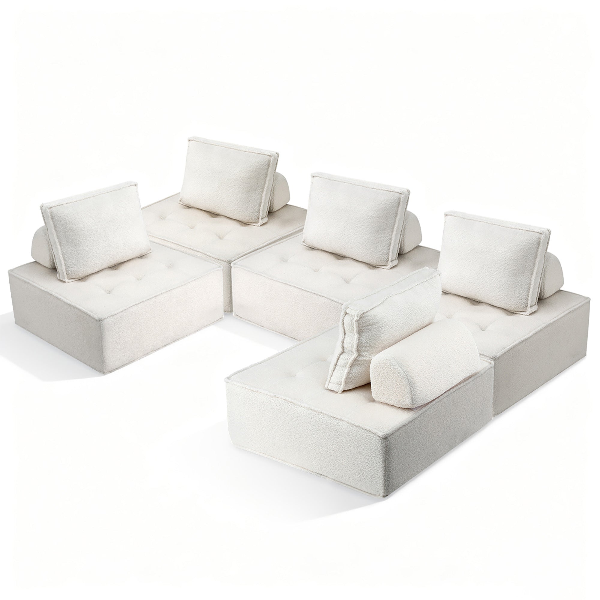 Artiss Floor Sofa Lounge Chair 5 Seater with Pillow-Furniture > Sofas > Sofas & Sofa Beds-PEROZ Accessories