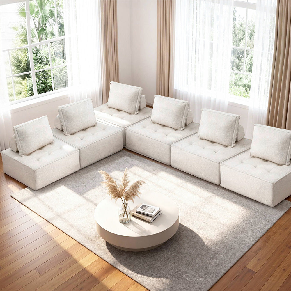 Artiss Floor Sofa Lounge Chair 6 Seater with Pillow-Furniture > Sofas > Sofas & Sofa Beds-PEROZ Accessories