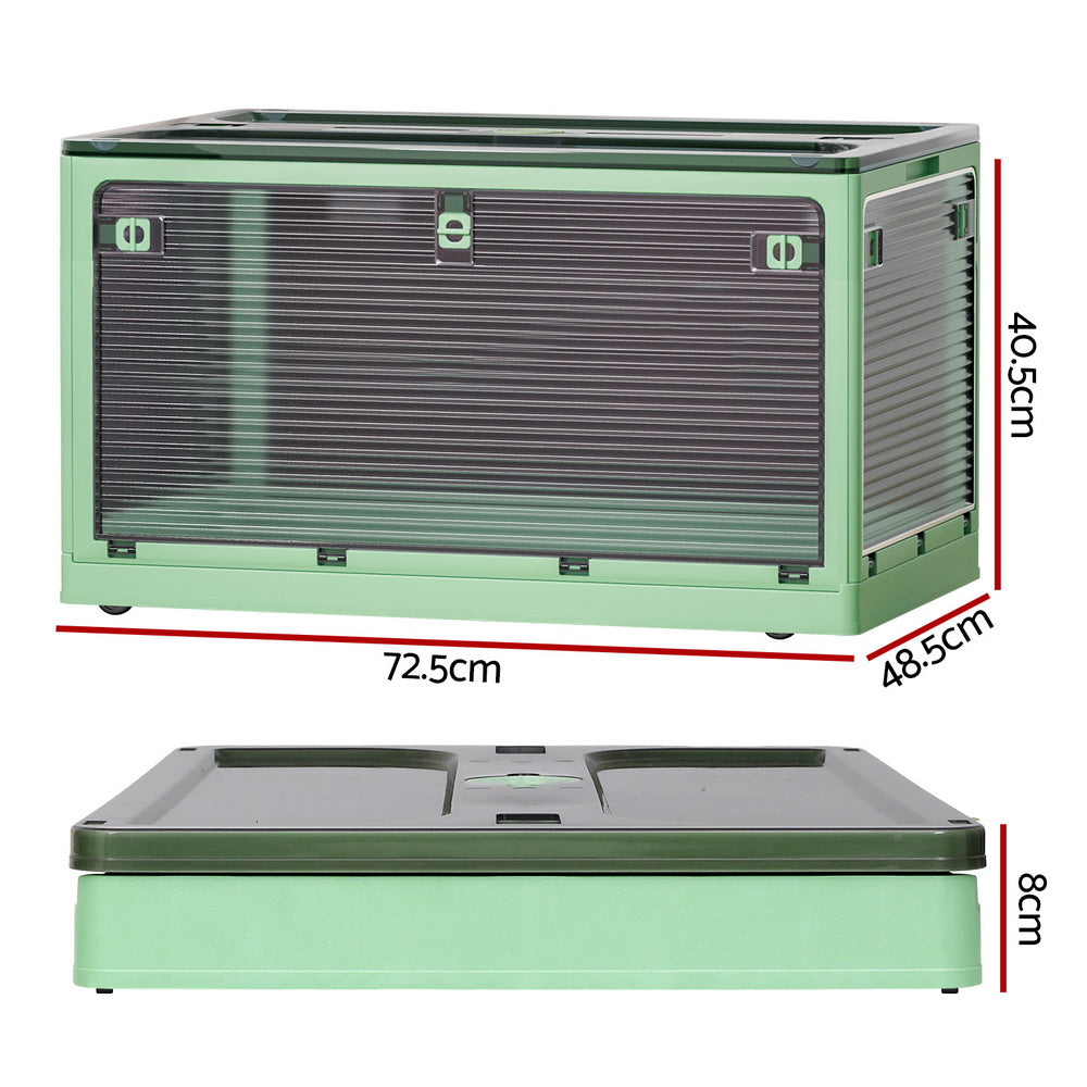 Artiss Storage Container Foldable Stackable Large 5 Sides Open Transparent 140L-Home & Garden > Storage-PEROZ Accessories