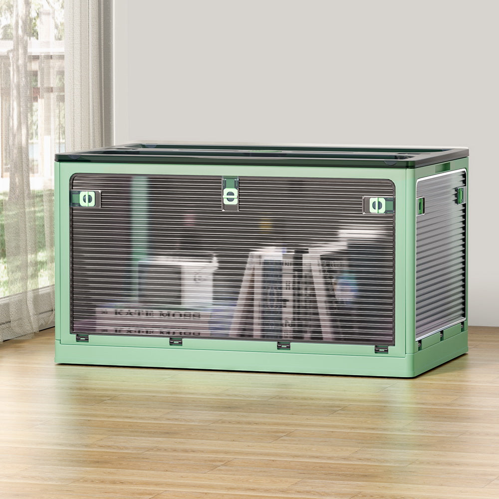 Artiss Storage Container Foldable Stackable Large 5 Sides Open Transparent 140L-Home & Garden > Storage-PEROZ Accessories