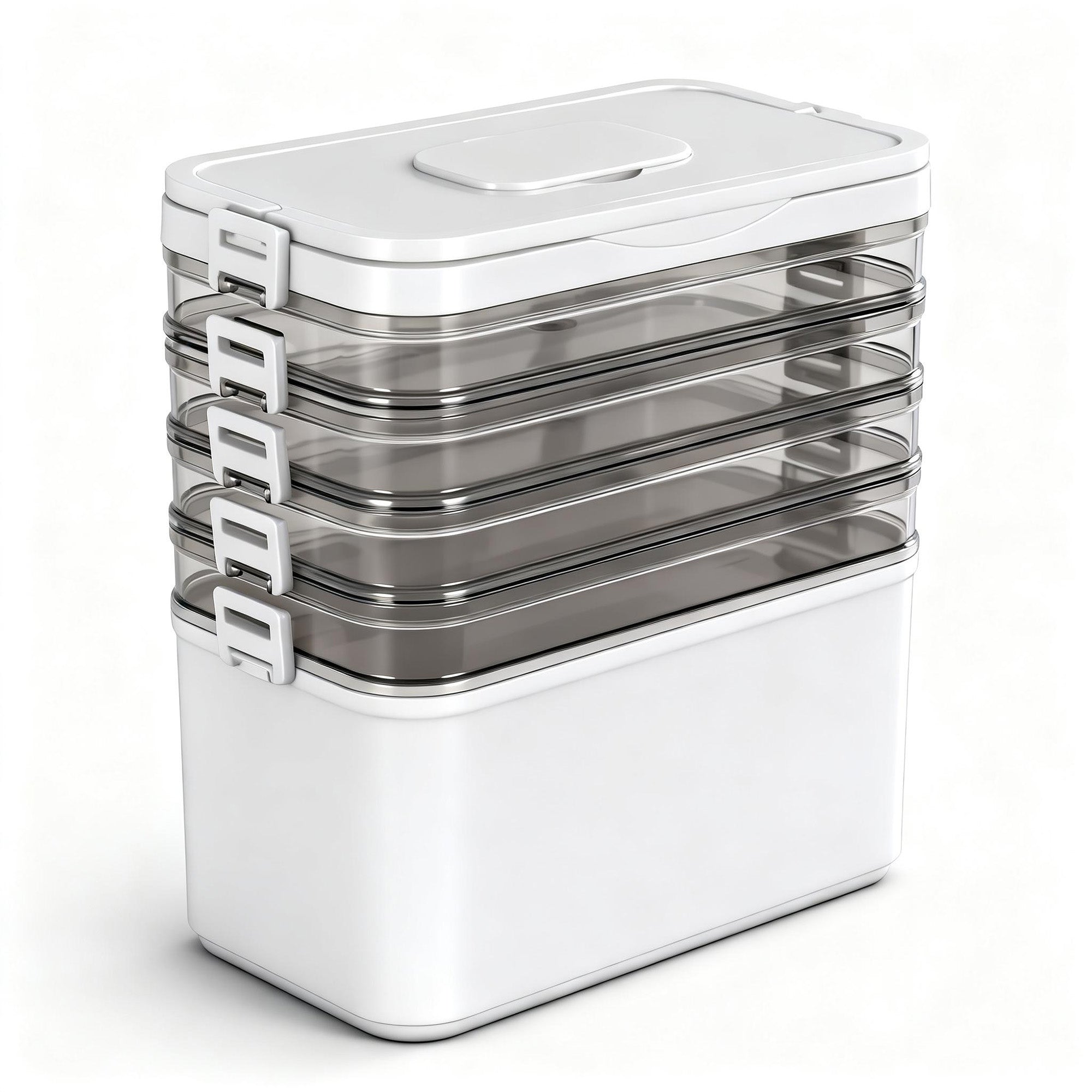 Artiss 5 Tier Portable Storage Box Detachable with Handles Plastic Clear-Home & Garden > Storage > Storage Boxes-PEROZ Accessories