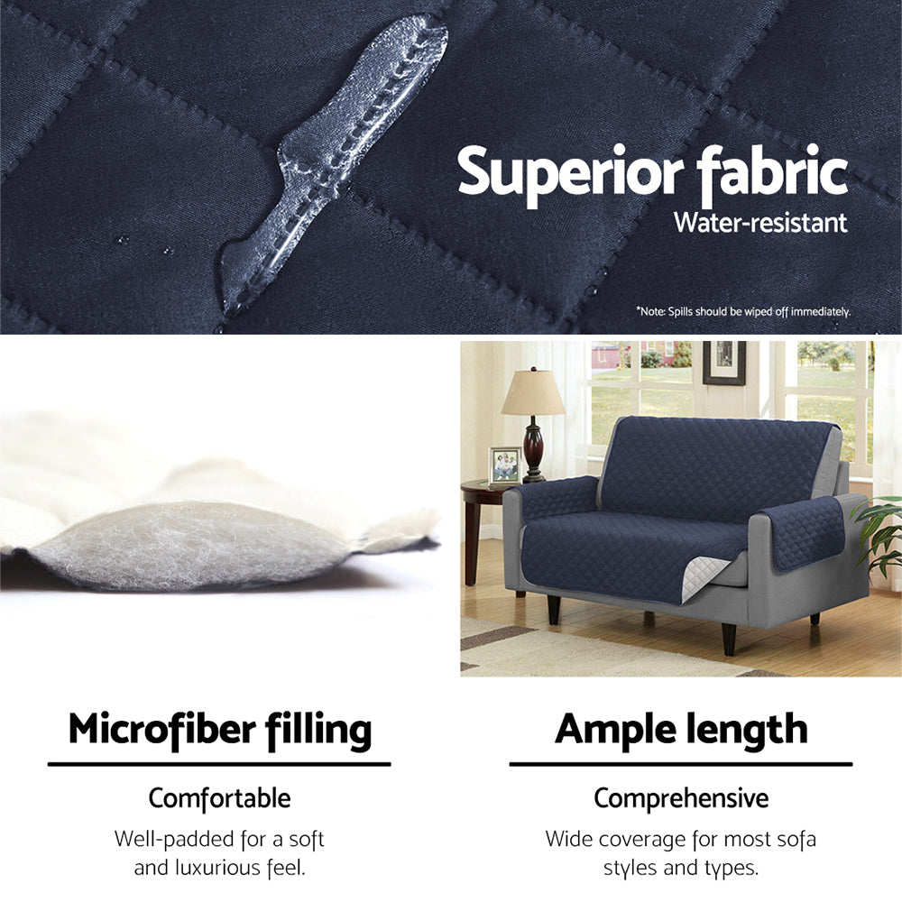 Artiss Sofa Cover Couch Covers 3 Seater Quilted Dark Grey-Furniture > Sofas > Sofa Accessories-PEROZ Accessories