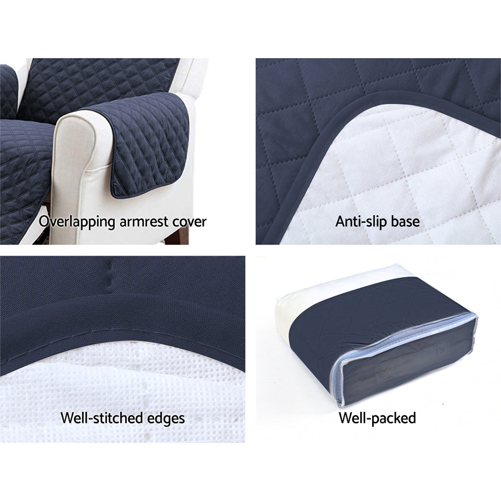 Artiss Sofa Cover Couch Covers 3 Seater Quilted Dark Grey-Furniture > Sofas > Sofa Accessories-PEROZ Accessories