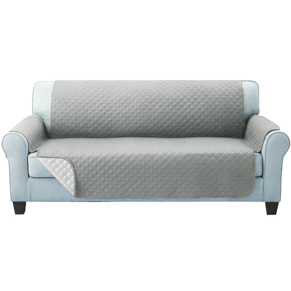 Artiss Sofa Cover Couch Covers 3 Seater Quilted Grey-Furniture > Sofas > Sofa Accessories-PEROZ Accessories