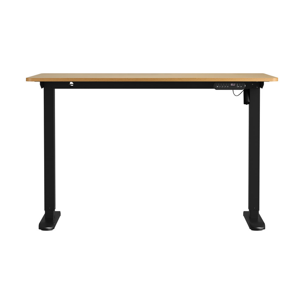 Oikiture 120CM Electric Standing Desk Single Motor Black&Oak-Standing Desks-PEROZ Accessories