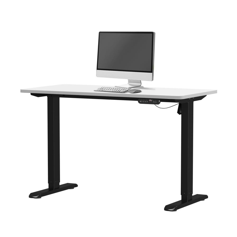 Oikiture 120CM Electric Standing Desk Single Motor Black&White-Standing Desks-PEROZ Accessories