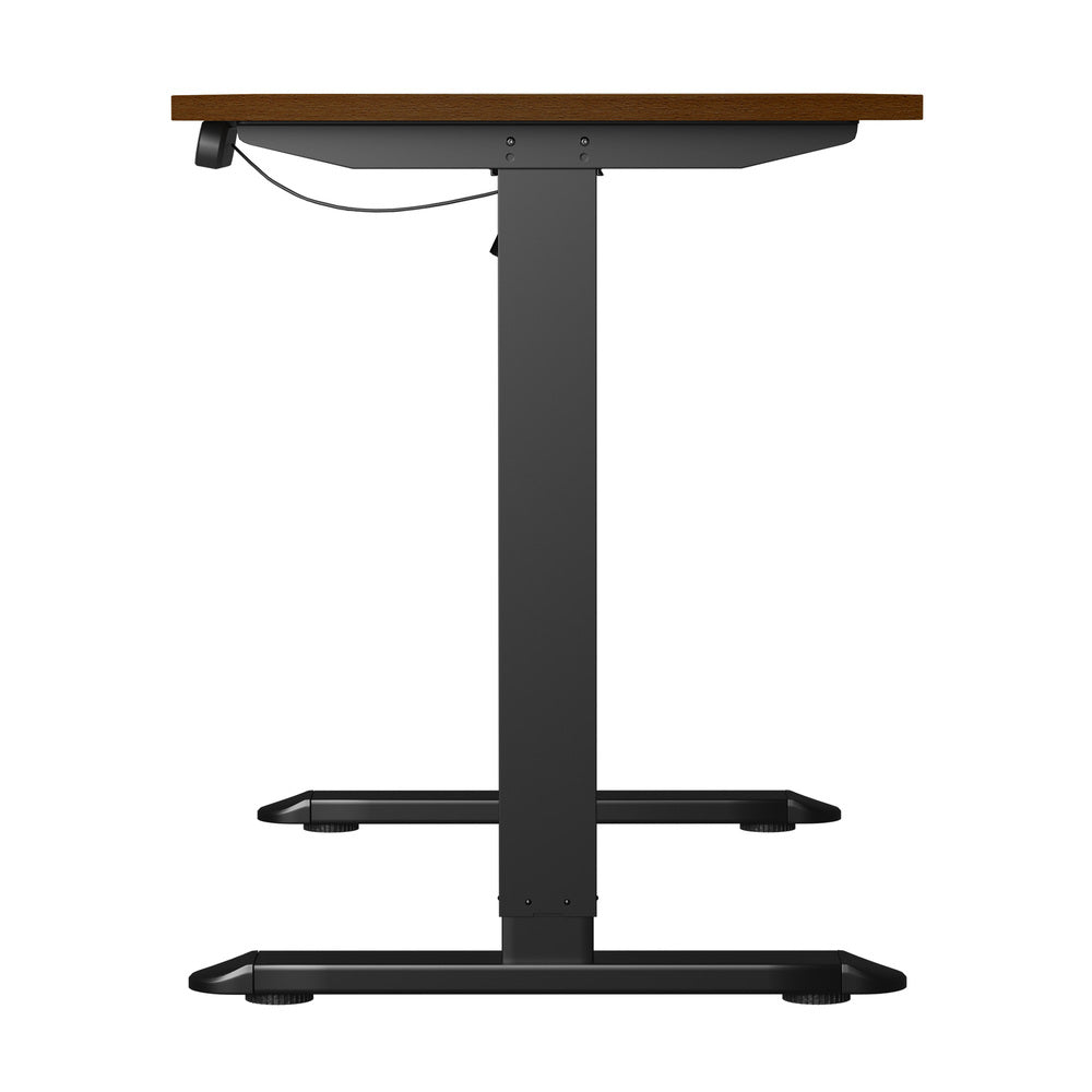 Oikiture 120CM Electric Standing Desk Single Motor Black&Walnut-Standing Desks-PEROZ Accessories