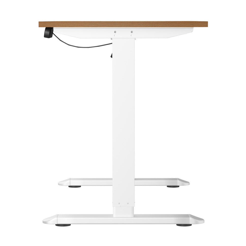 Oikiture 120CM Electric Standing Desk Single Motor White&Oak-Standing Desks-PEROZ Accessories