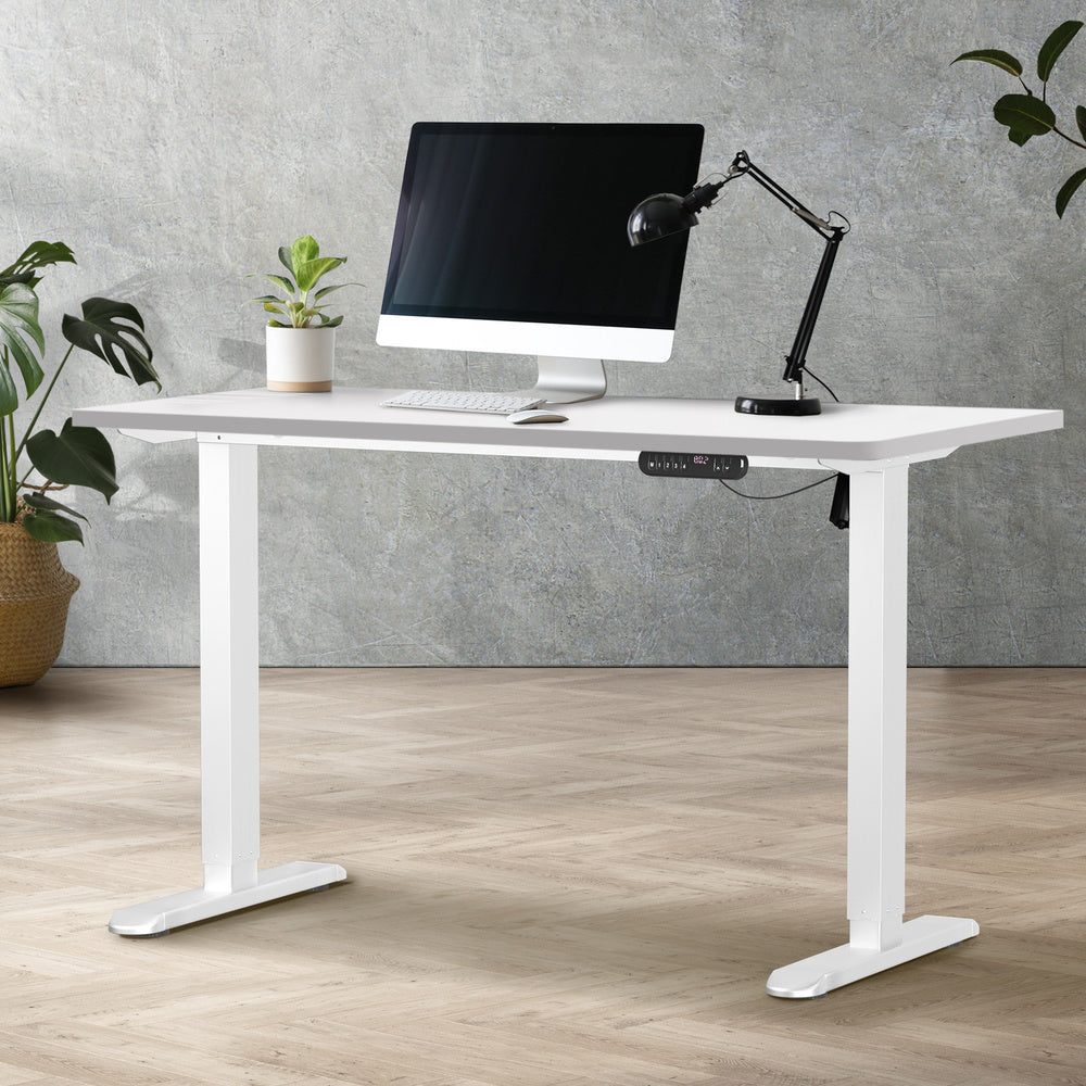 Oikiture 120CM Electric Standing Desk Single Motor White-Standing Desks-PEROZ Accessories