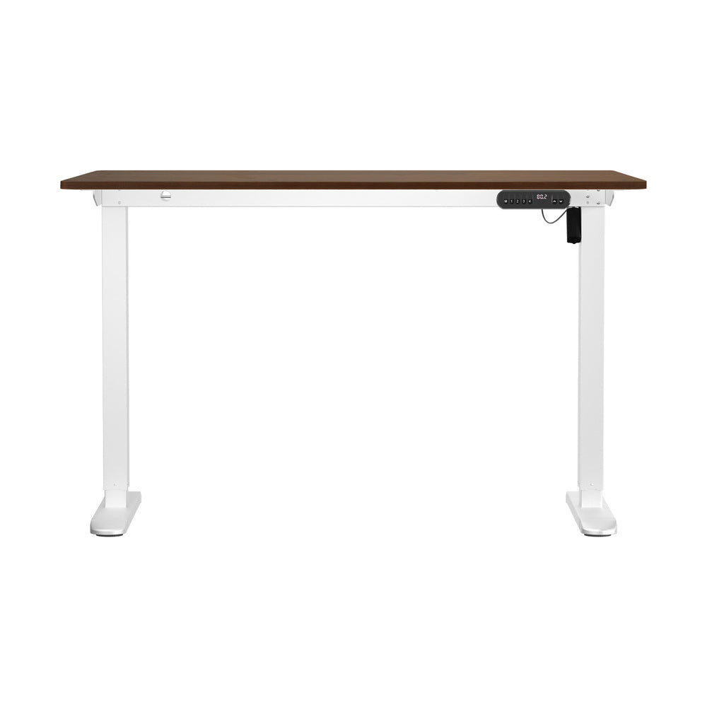 Oikiture 120CM Electric Standing Desk Single Motor White&Walnut-Standing Desks-PEROZ Accessories
