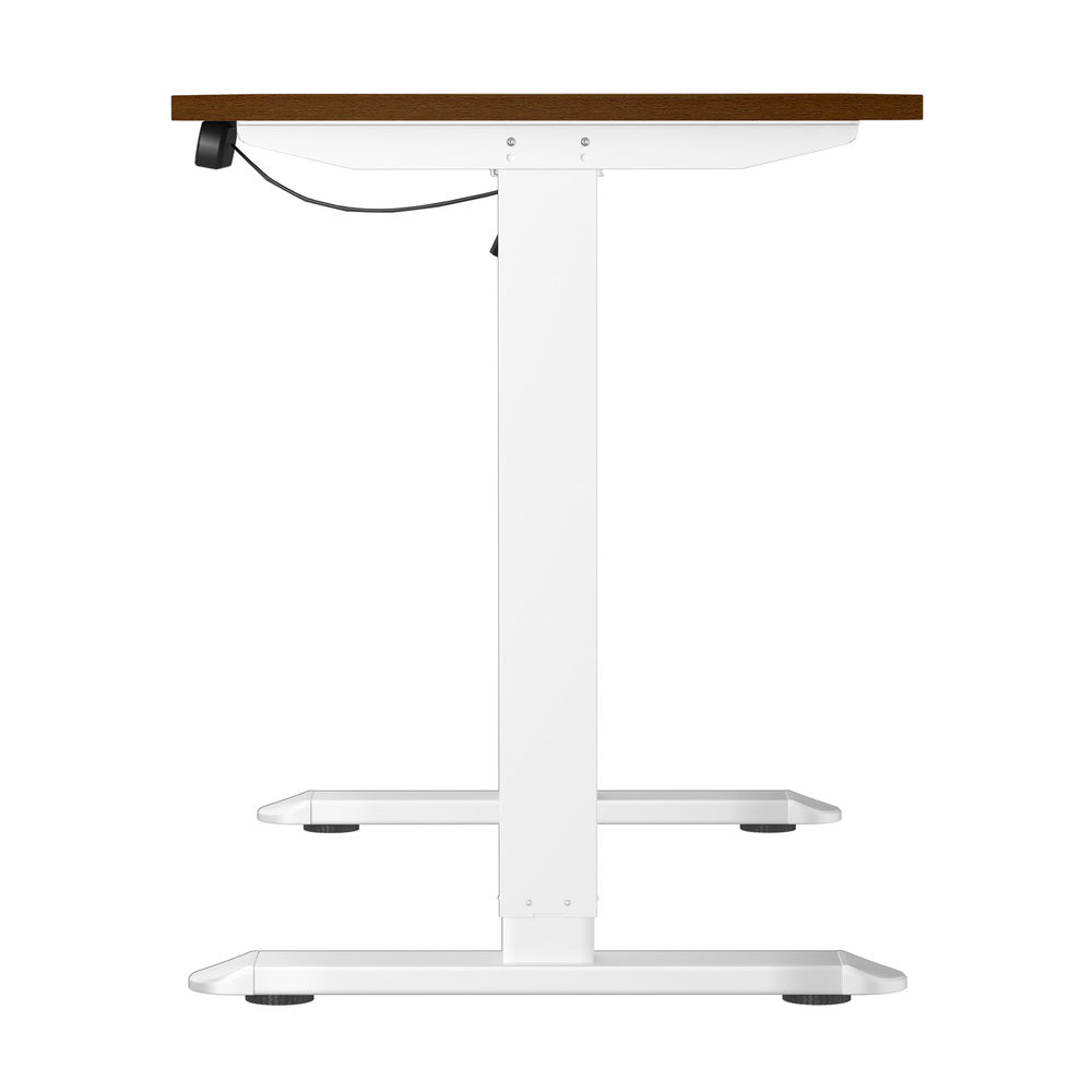 Oikiture 120CM Electric Standing Desk Single Motor White&Walnut-Standing Desks-PEROZ Accessories