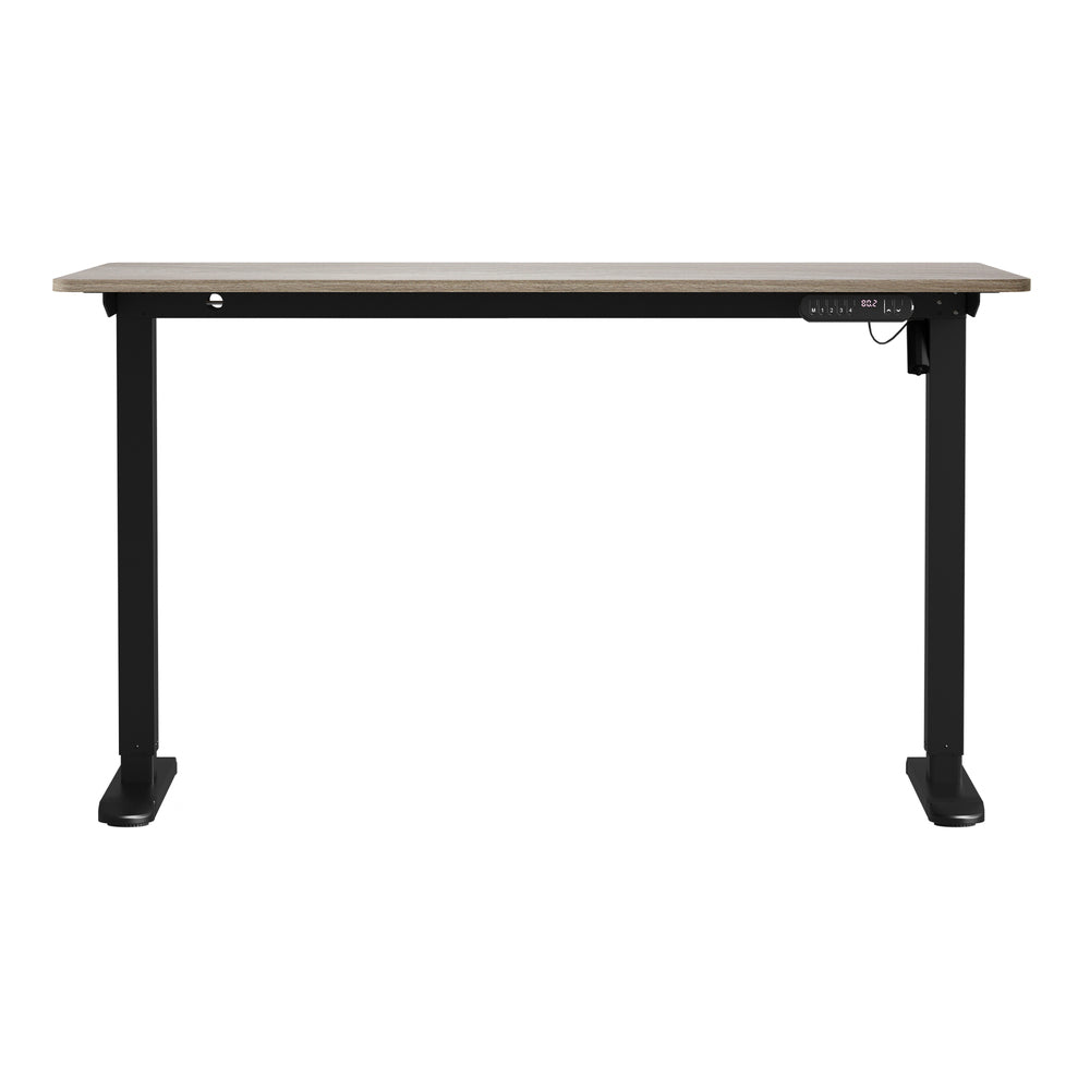 Oikiture Electric Standing Desk Single Motor Black & Grey-Oak 140CM-Standing Desk-PEROZ Accessories