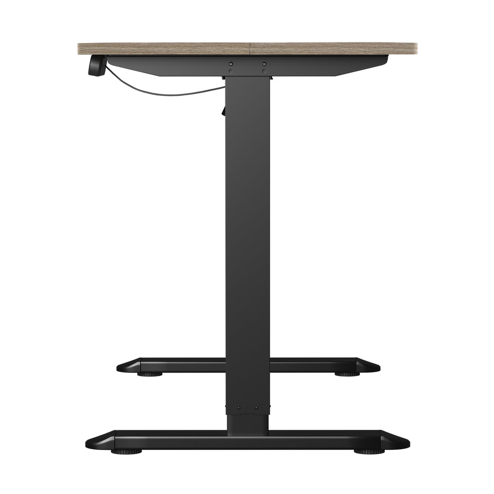Oikiture Electric Standing Desk Single Motor Black & Grey-Oak 140CM-Standing Desk-PEROZ Accessories