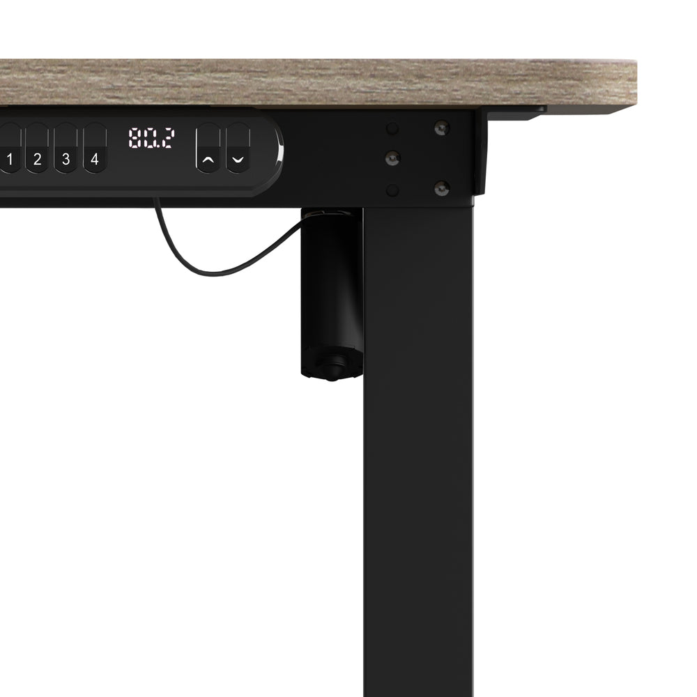Oikiture Electric Standing Desk Single Motor Black & Grey-Oak 140CM-Standing Desk-PEROZ Accessories
