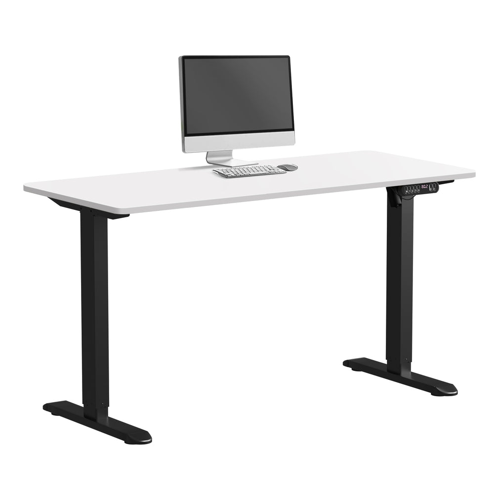 Oikiture Electric Standing Desk Single Motor Black & White 140CM-Standing Desk-PEROZ Accessories