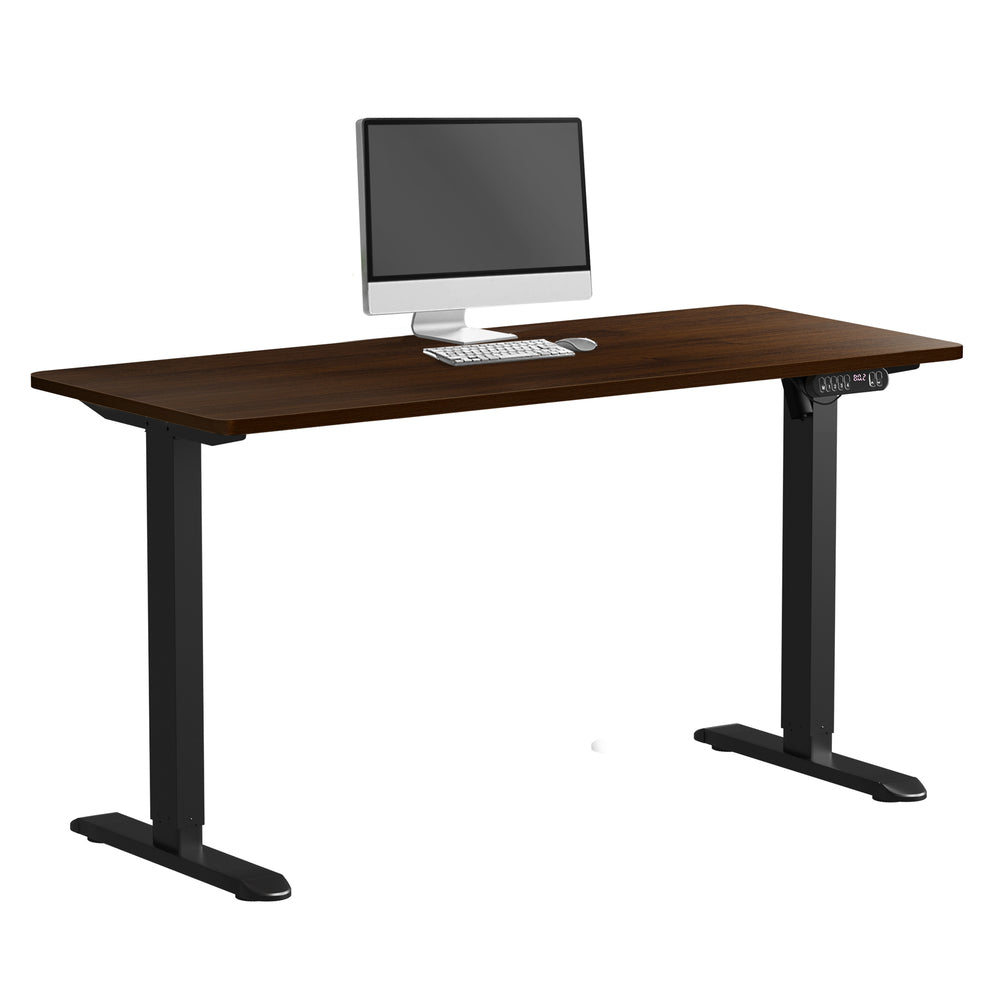 Oikiture Electric Standing Desk Single Motor Black & Walnut 140CM-Standing Desk-PEROZ Accessories