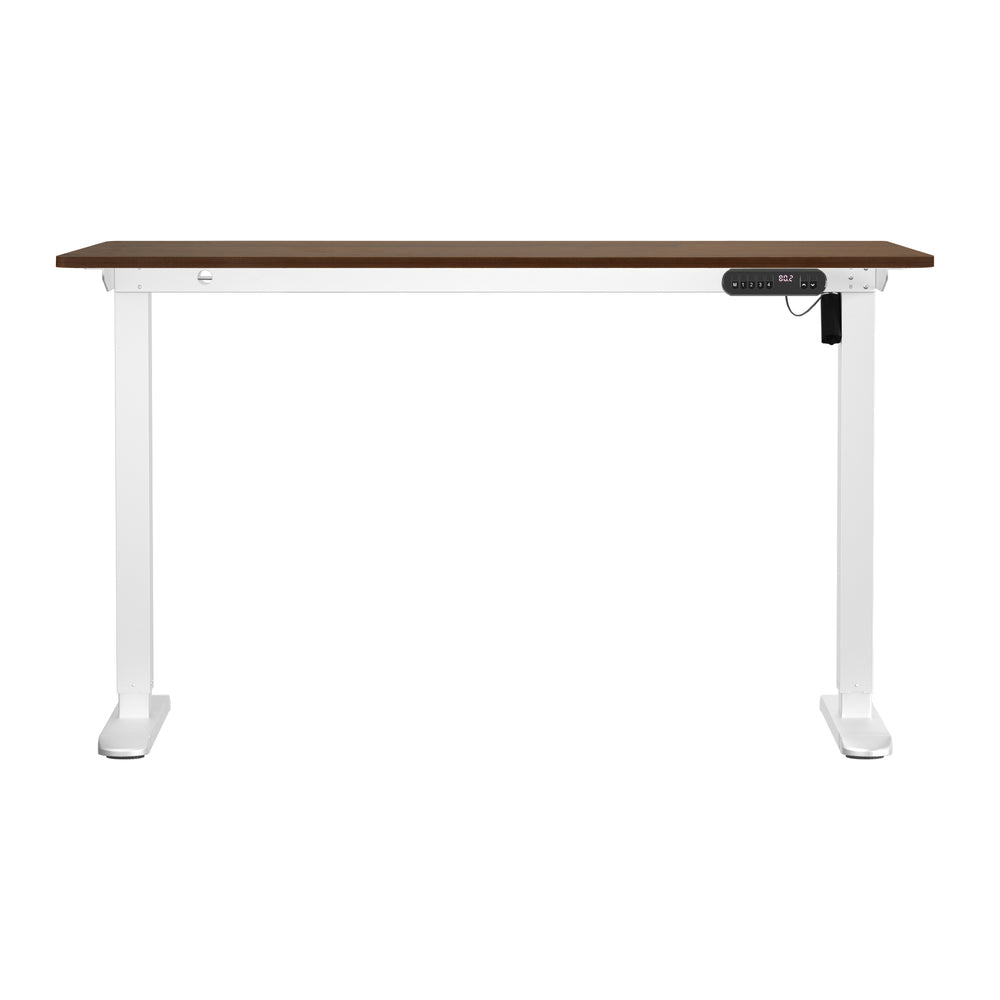Oikiture Electric Standing Desk Single Motor White & Walnut 140CM-Standing Desk-PEROZ Accessories