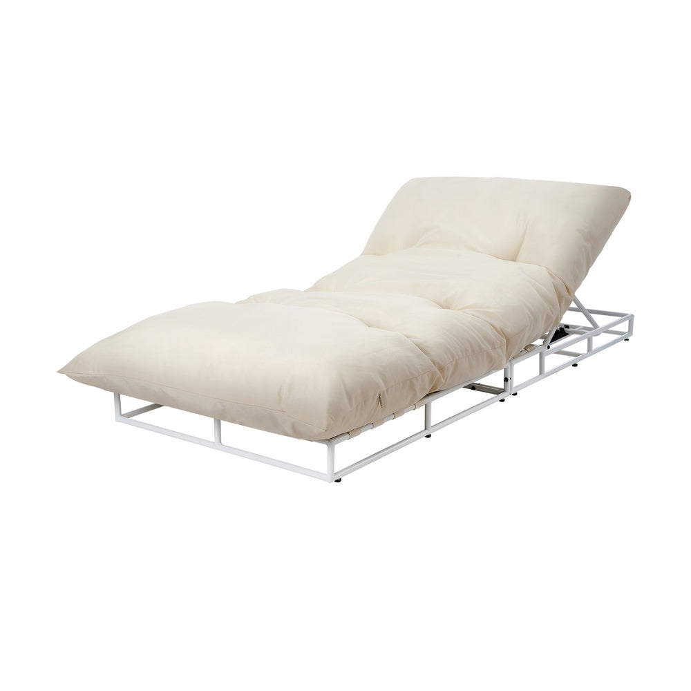 Livsip Outdoor Sun Lounge Day Bed Patio Chair Beige-Sun Beds-PEROZ Accessories