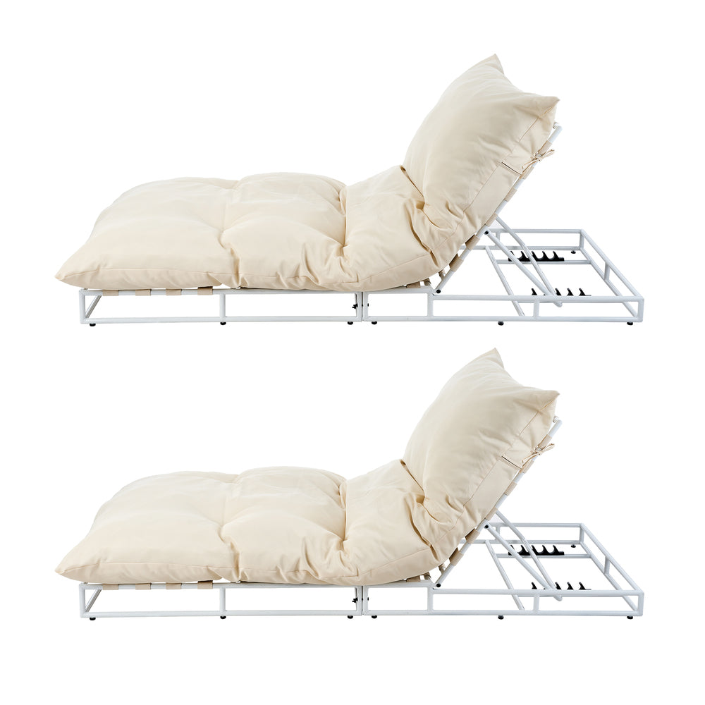 Livsip 2PCS Outdoor Sun Lounge Day Bed Patio Chairs-Sun Beds-PEROZ Accessories
