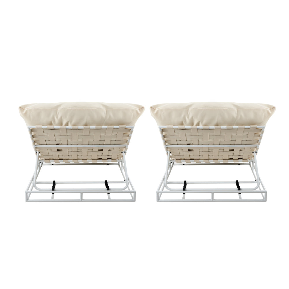 Livsip 2PCS Outdoor Sun Lounge Day Bed Patio Chairs-Sun Beds-PEROZ Accessories