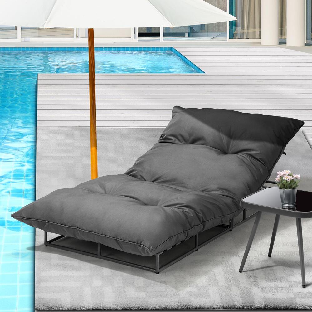 Livsip Outdoor Sun Lounger Day Bed Garden Patio Furniture Setting-Sun Bed-PEROZ Accessories