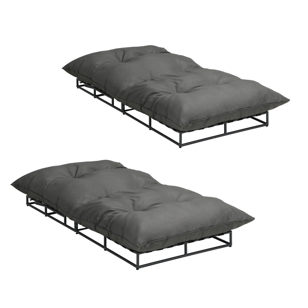 Livsip Sun Lounge with Cushion Outdoor Furniture Sun Bed Day Bed 2pcs-Sun Bed-PEROZ Accessories
