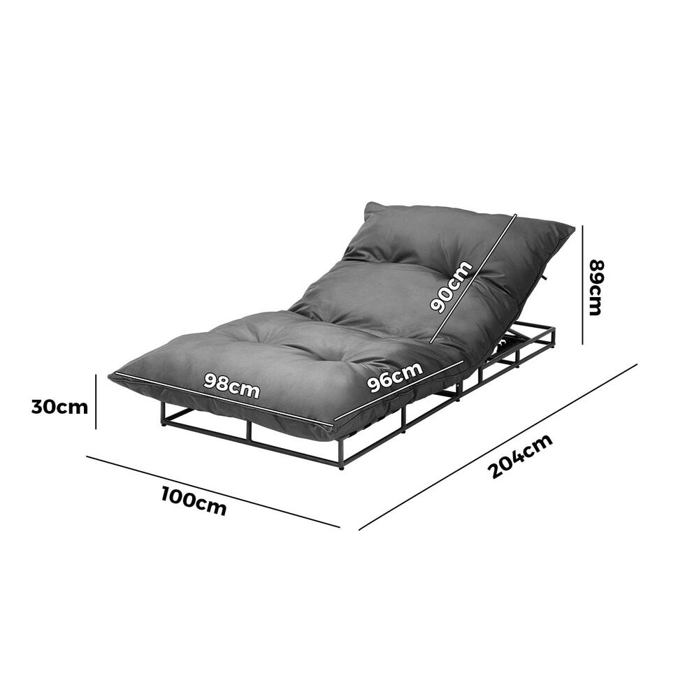 Livsip Sun Lounge with Cushion Outdoor Furniture Sun Bed Day Bed 2pcs-Sun Bed-PEROZ Accessories