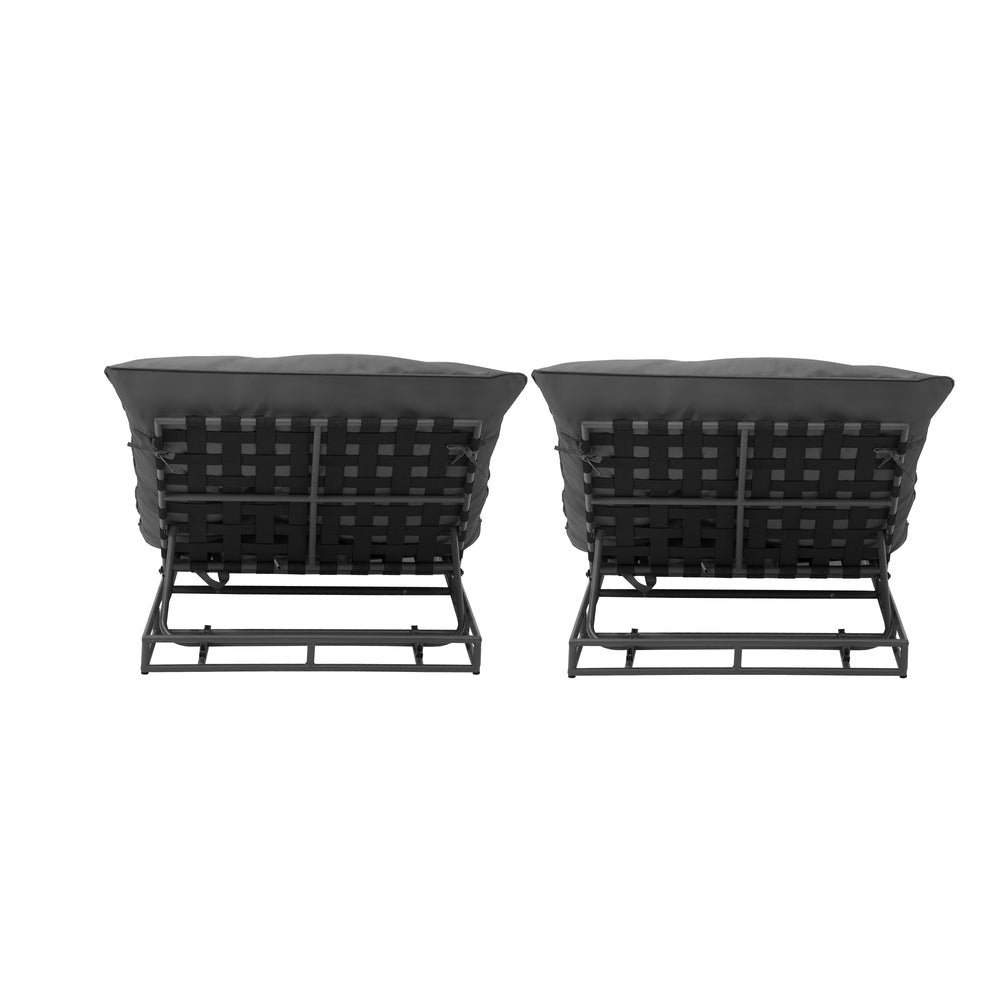 Livsip Sun Lounge with Cushion Outdoor Furniture Sun Bed Day Bed 2pcs-Sun Bed-PEROZ Accessories