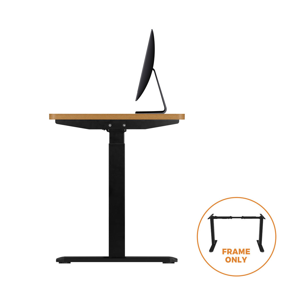 Oikiture Dual Motor Height Adjustable Standing Desk Dual Motors Home Office Sit Stand Desk Electric Motorised Standing Desk Fram Laptop Computer Workstation Black-Office Desks-PEROZ Accessories