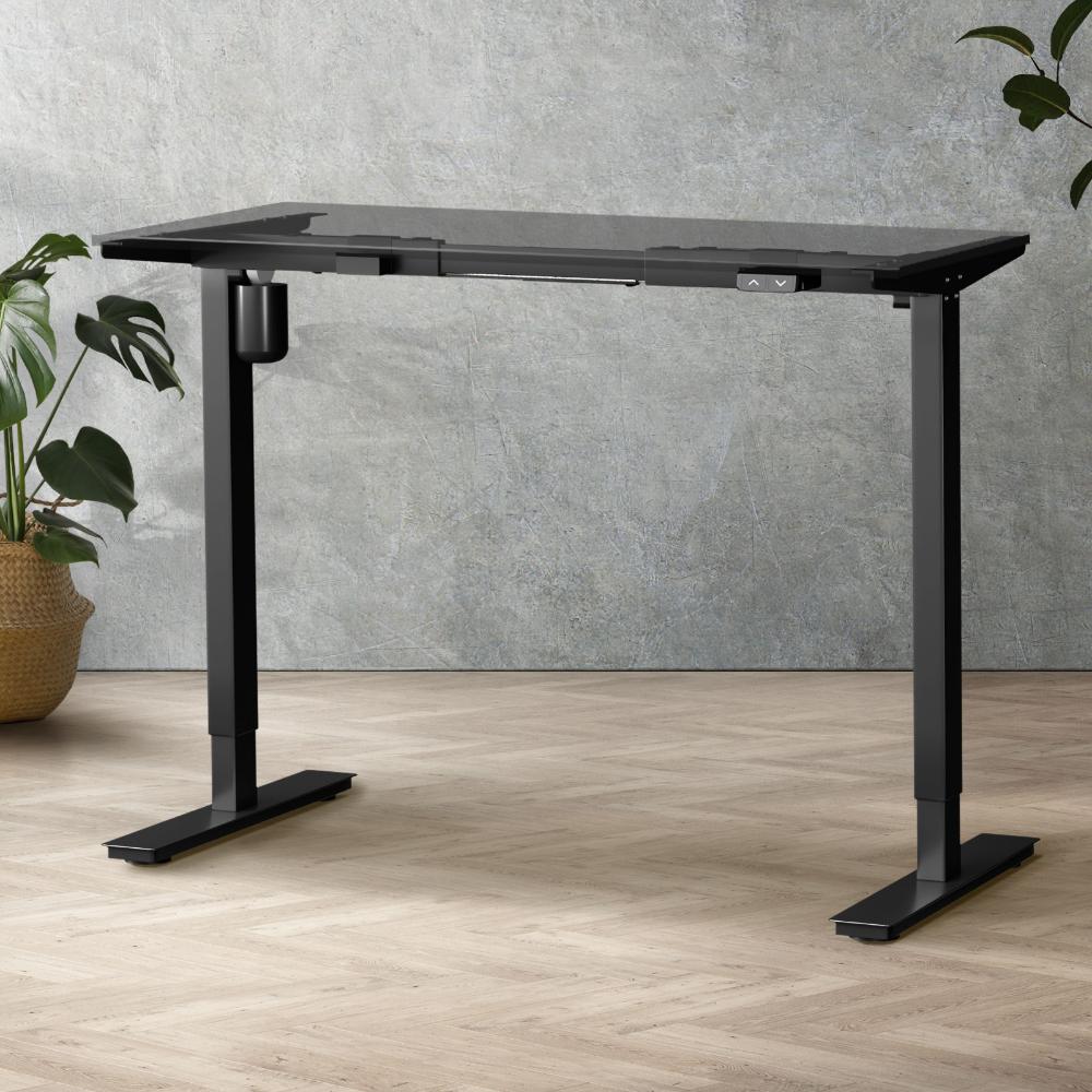 Oikiture Standing Desk Frame Only with Single Motor Electric Sit Stand Desk Adjustable Height Workstation Black-Electric Standing Desks-PEROZ Accessories