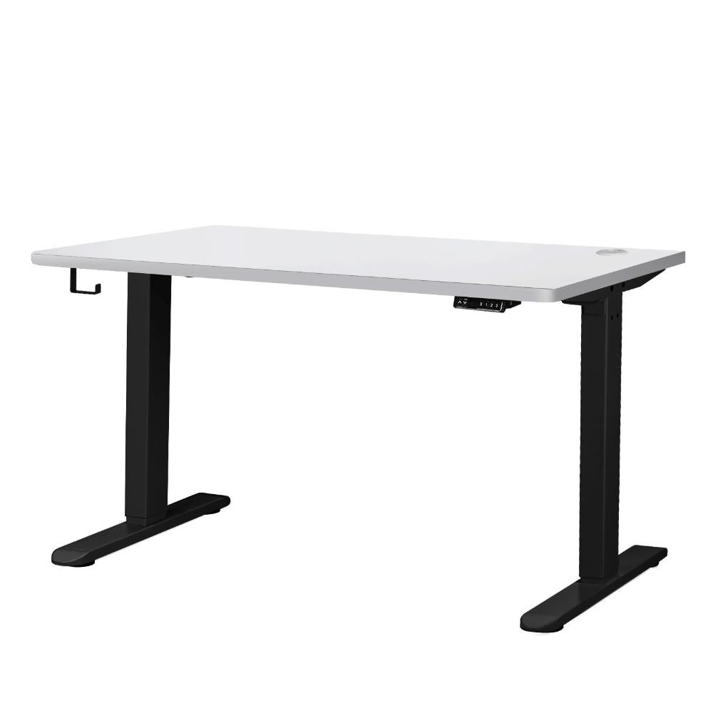 Oikiture Standing Desk Electric Height Adjustable Motorised Sit Stand Desk Rise - Black/White - 1200mm x 600mm-Standing Desks-PEROZ Accessories