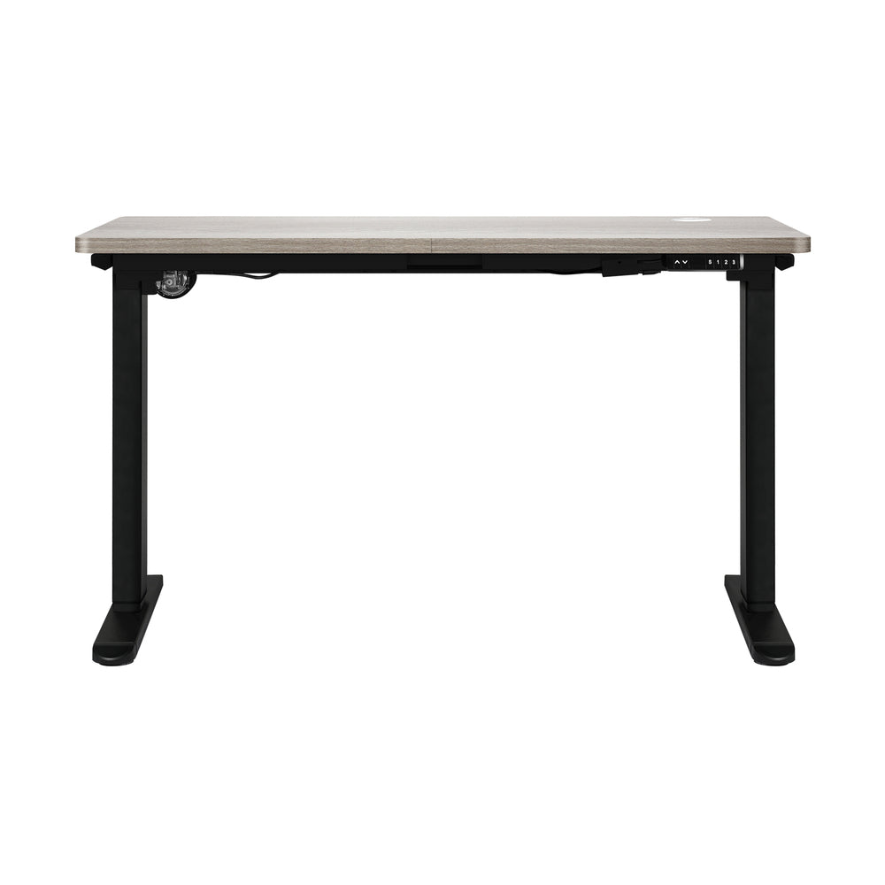 Oikiture 140cm Electric Standing Desk Single Motor Black & Grey-Oak-Standing Desk-PEROZ Accessories