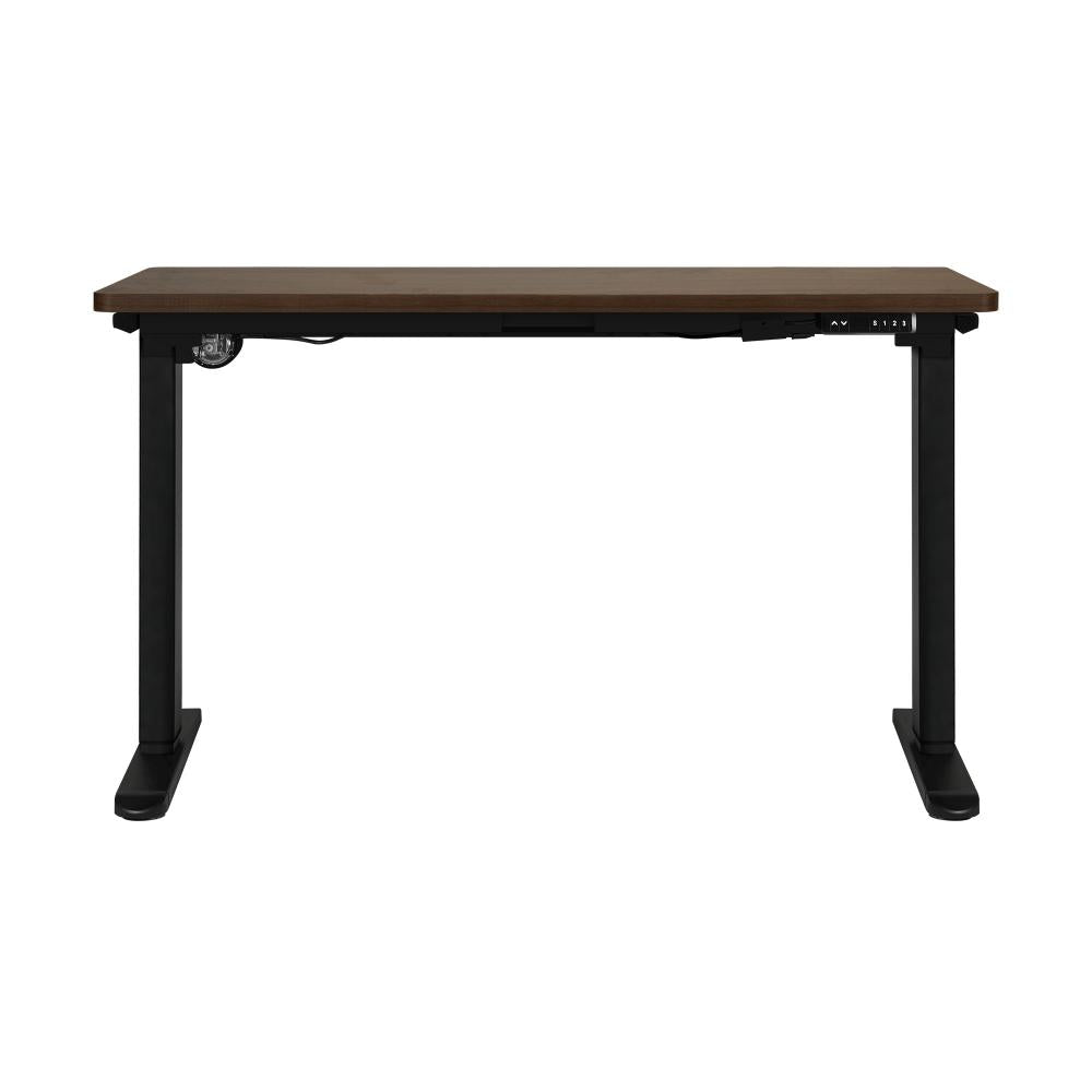 OIKITURE Sit Stand Desk Motorised Adjustable 160cm Black&Walnut-Standing Desks-PEROZ Accessories