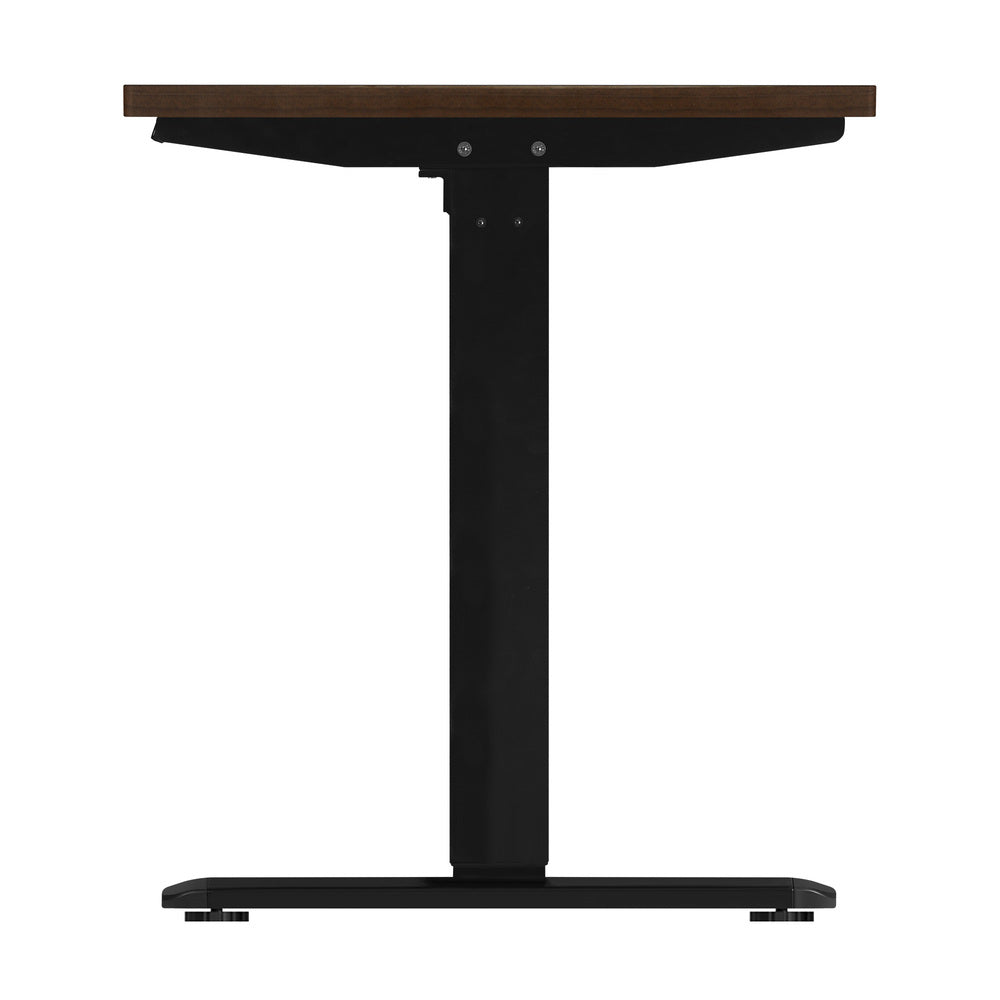 OIKITURE Sit Stand Desk Motorised Adjustable 160cm Black&Walnut-Standing Desks-PEROZ Accessories