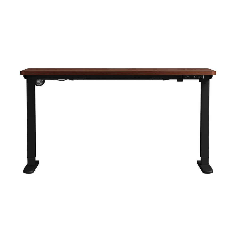 Oikiture Standing Desk Wireless Charging Single Motor 140CM Black & Walnut-Standing Desk-PEROZ Accessories