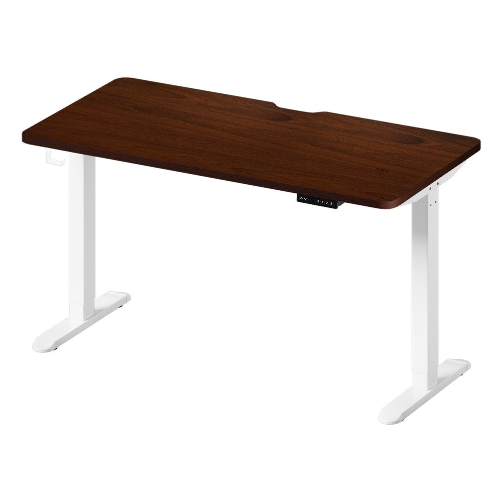 Oikiture Standing Desk Wireless Charging Single Motor 140CM White & Walnut-Standing Desk-PEROZ Accessories